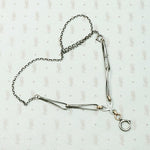 Niello Striped Married Chain with Rose Gold Details
