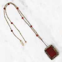 Carnelian and Cut Steel Knotted Necklace by Ancient Influences