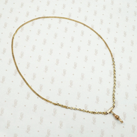 Floral & Flat Curb Link Gold Married Chain