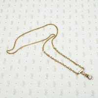 Floral & Flat Curb Link Gold Married Chain