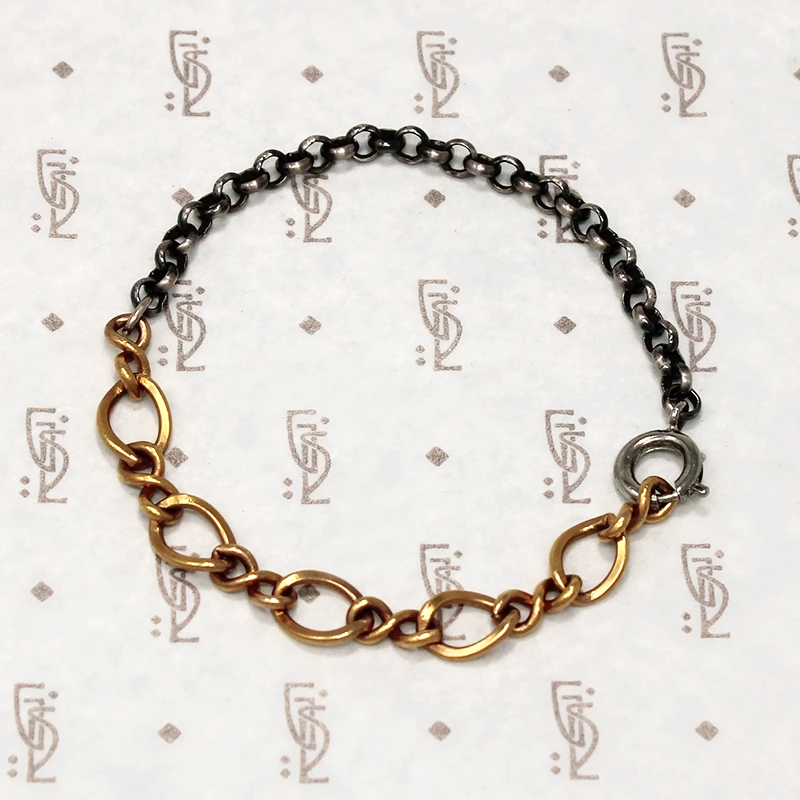 Rose & Silver Married Chain Bracelet
