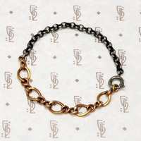 Rose & Silver Married Chain Bracelet