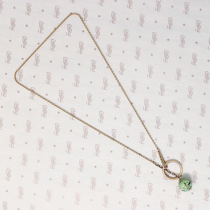 Lariat Necklace with Turquoise Orb by Ancient Influences