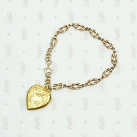 Green & Rose Gold Knot Bracelet with Heart Shaped Locket