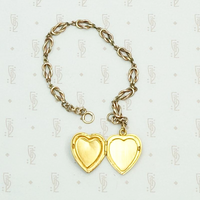 Green & Rose Gold Knot Bracelet with Heart Shaped Locket, interior view