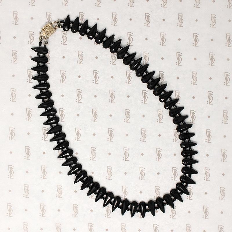 Dark Glamour Czech Glass Bead Choker 