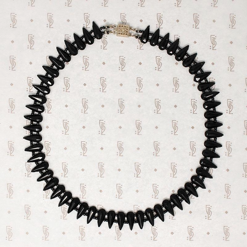 Dark Glamour Czech Glass Bead Choker 