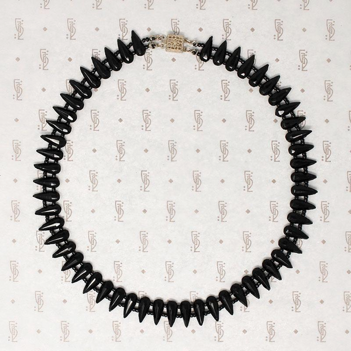 Dark Glamour Czech Glass Bead Choker 