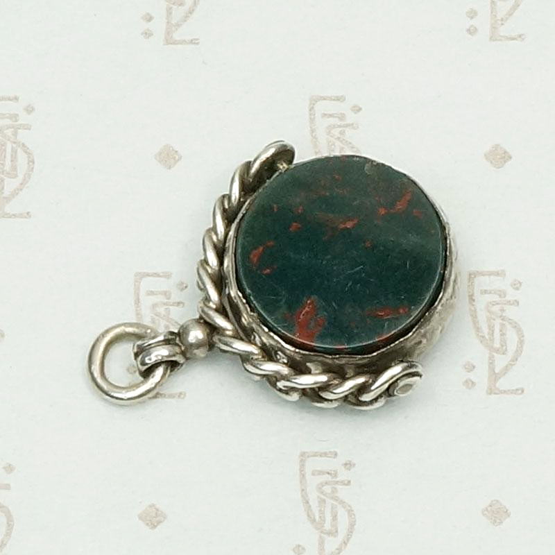 Bloodstone & Agate English Spinner Fob