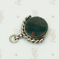 Bloodstone & Agate English Spinner Fob