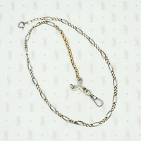 Elaborate Niello Striped Silver and Gold Married Chain