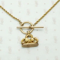 Ornate Fob Necklace with Toggle Chain