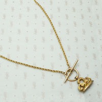Ornate Fob Necklace with Toggle Chain