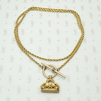 Ornate Fob Necklace with Toggle Chain