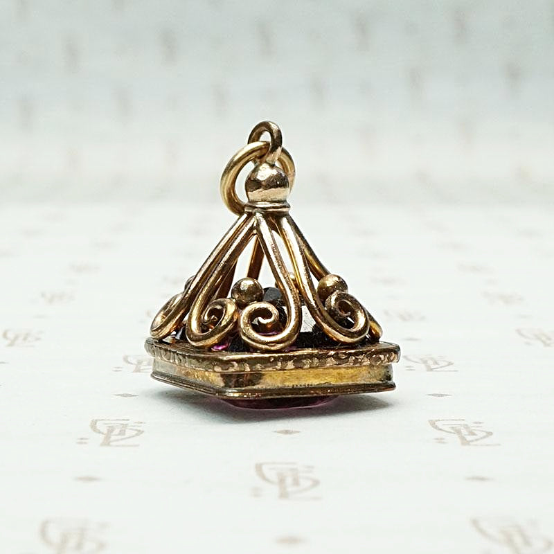 Fancy Amethyst-Colored Glass Fob