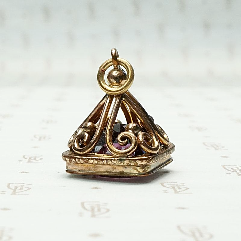 Fancy Amethyst-Colored Glass Fob