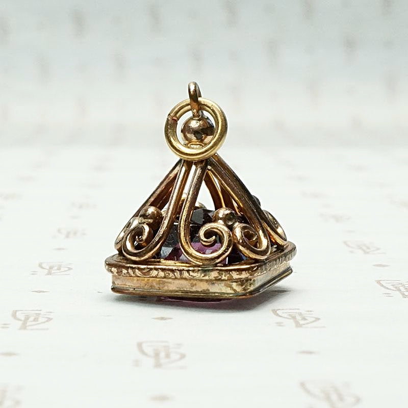 Fancy Amethyst-Colored Glass Fob