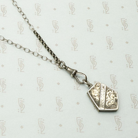 Triple Fancy Sterling Married Chain with English Locket
