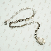 Triple Fancy Sterling Married Chain with English Locket