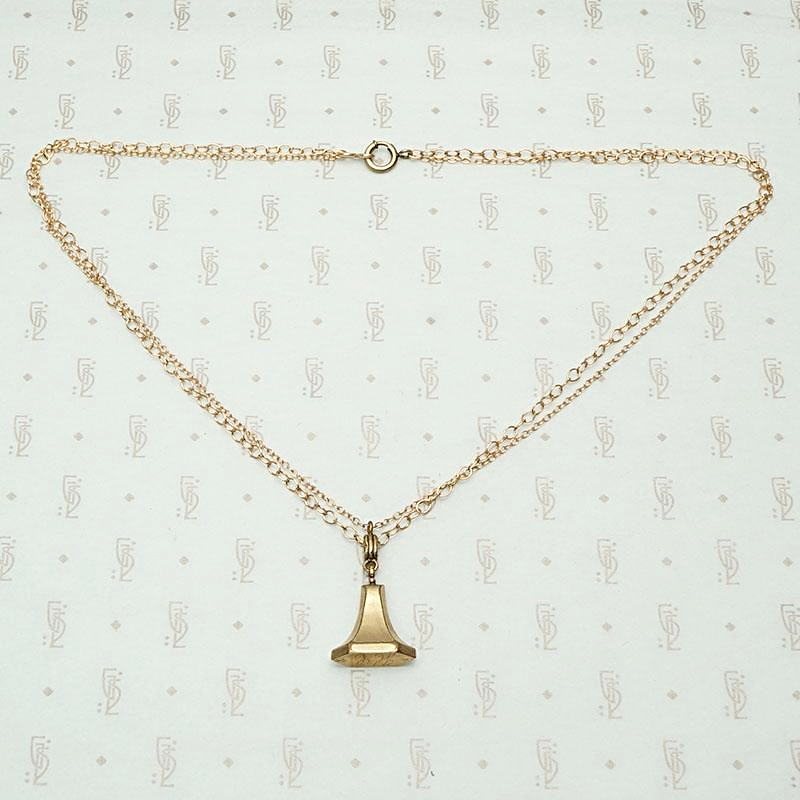 Engraved Fob Seal on Gold Filled Chains