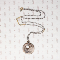 Ancient Copper Pendant on Mixed Metal Chain by Ancient Influences