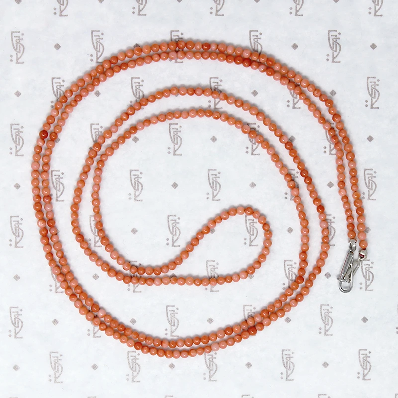 Blushing Peach Coral Long Strand Necklace