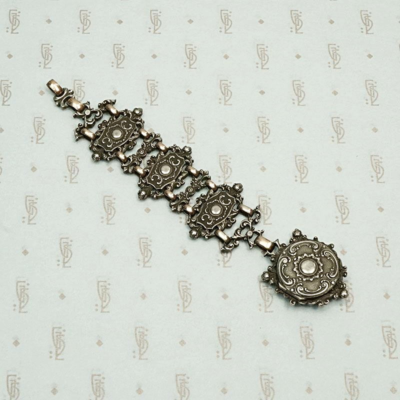 Hungarian Gothic Revival Watch Pull & Locket Fob