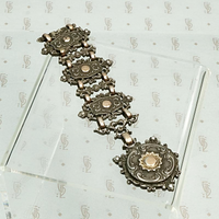 Hungarian Gothic Revival Watch Pull & Locket Fob, detail view