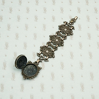 Hungarian Gothic Revival Watch Pull & Locket Fob, locket interior