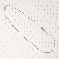Golden Sun & Tiny Silver Bead Knotted Necklace