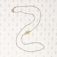 Golden Sun & Tiny Silver Bead Knotted Necklace