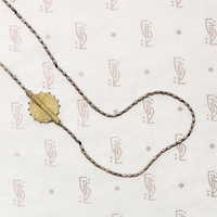 Golden Sun & Tiny Silver Bead Knotted Necklace
