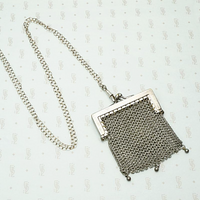 The Vienna Sterling Silver Chain Mail Purse Necklace