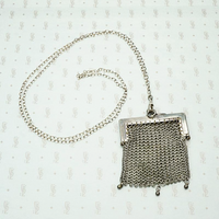 The Vienna Sterling Silver Chain Mail Purse Necklace