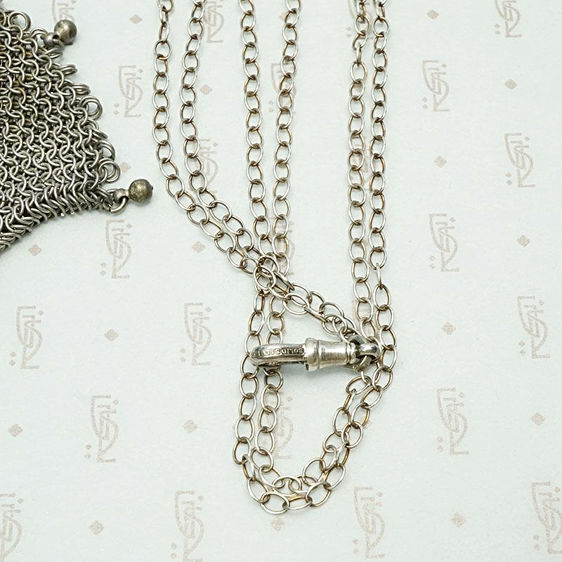 The Vienna Sterling Silver Chain Mail Purse Necklace