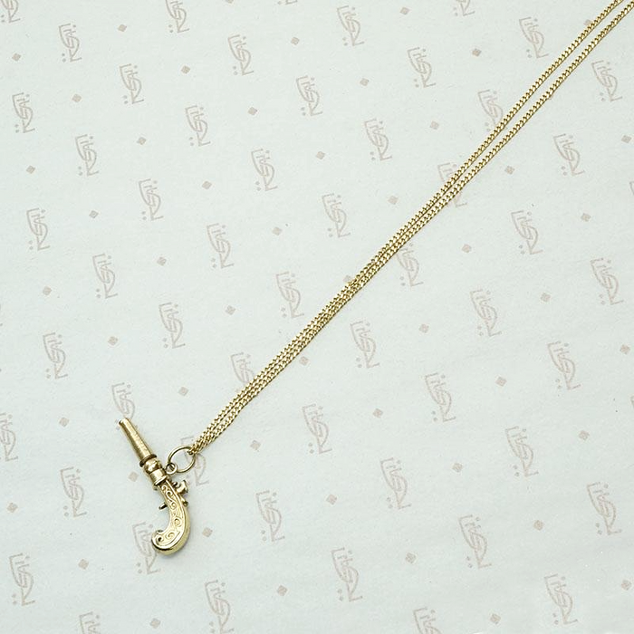 Antique Gold Flintlock Watch Key Pendant