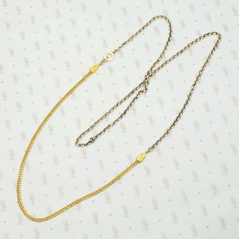 Mixed Metal Married Chain with Ornamental Details