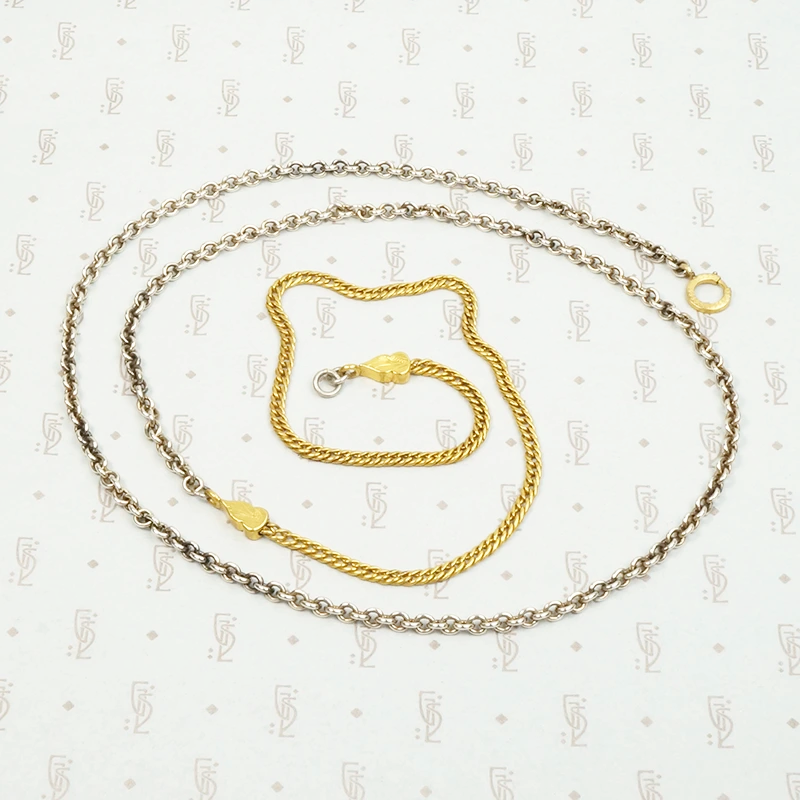 Mixed Metal Married Chain with Ornamental Details