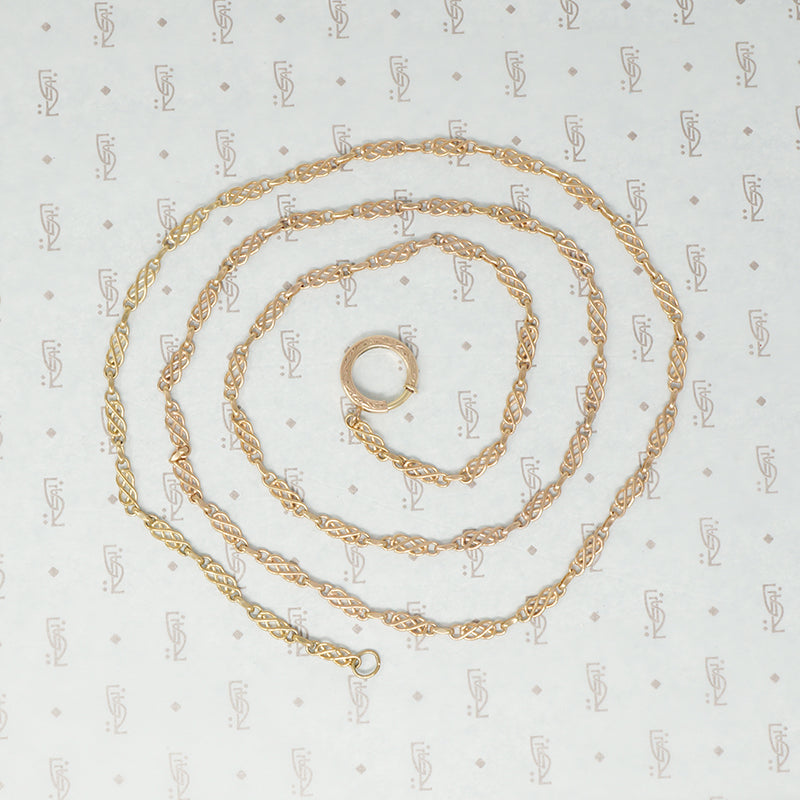Fancy Clasp Knot Work Link Necklace