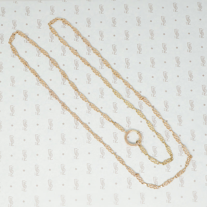 Fancy Clasp Knot Work Link Necklace