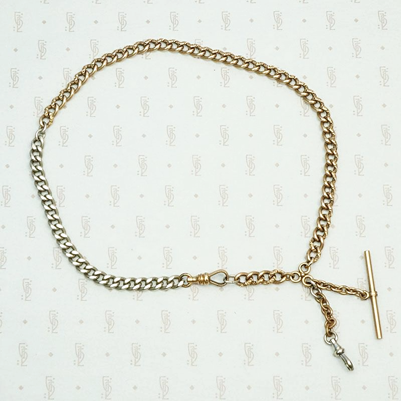 Victorian Curbs Two Toned Married Chain Necklace
