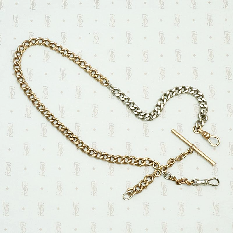 Victorian Curbs Two Toned Married Chain Necklace