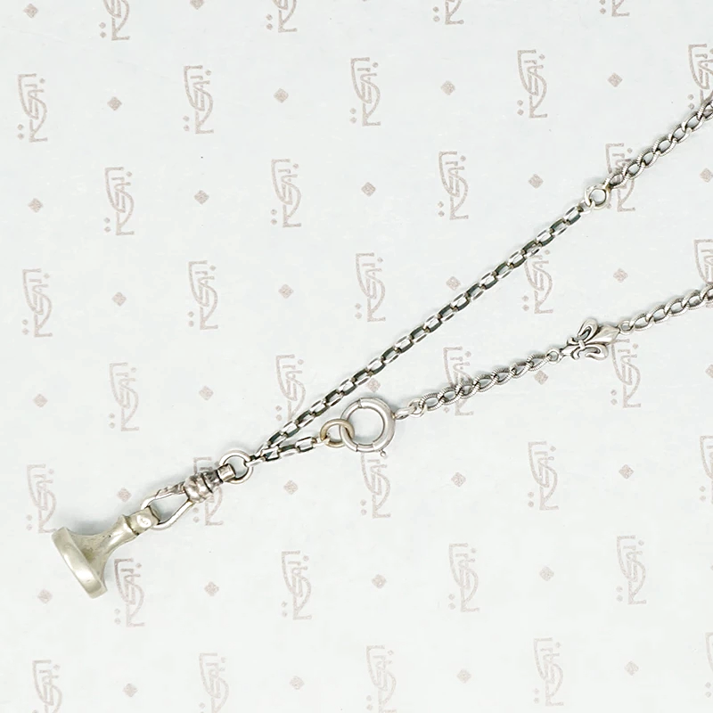 French Sterling Chain with Fleur de Lis Detail