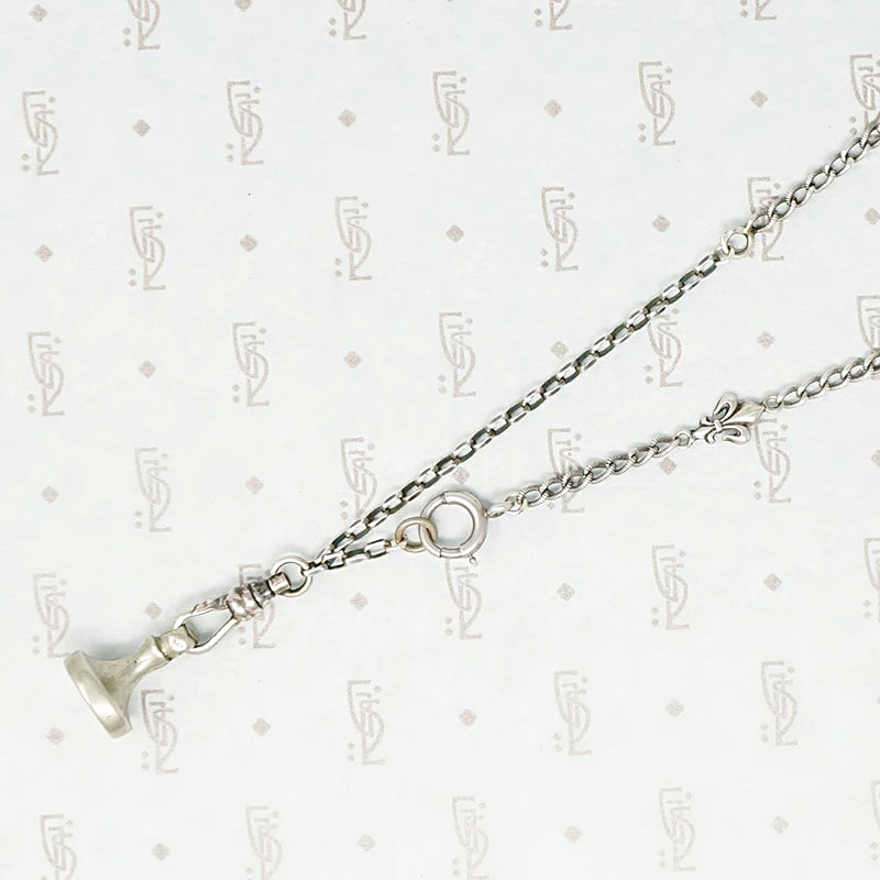 French Sterling Chain with Fleur de Lis Detail