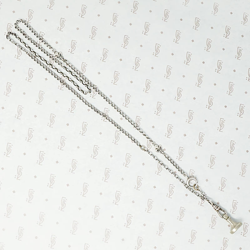 French Sterling Chain with Fleur de Lis Detail