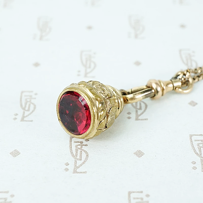 Pretty Red Glass Fob Pendant