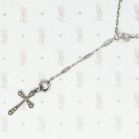 Delicate Art Deco Era Silver Necklace and Cross