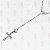 Delicate Art Deco Era Silver Necklace and Cross