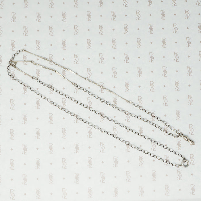 Long, Sleek Mid Century Silver Chain