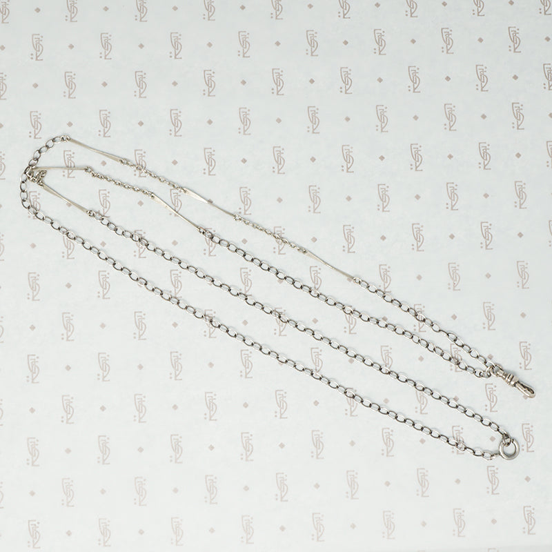 Long, Sleek Mid Century Silver Chain